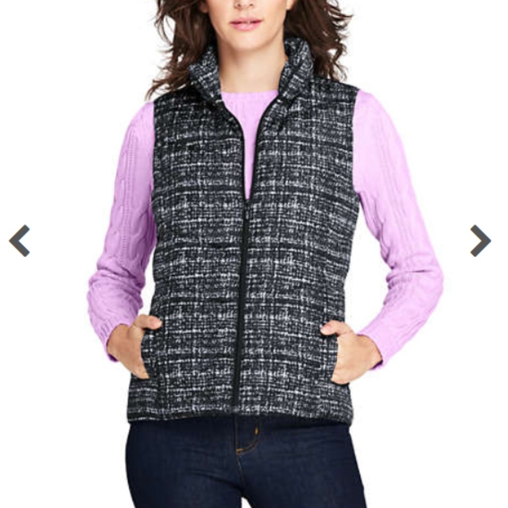 Lands' End Women's Print Down Puffer Vest